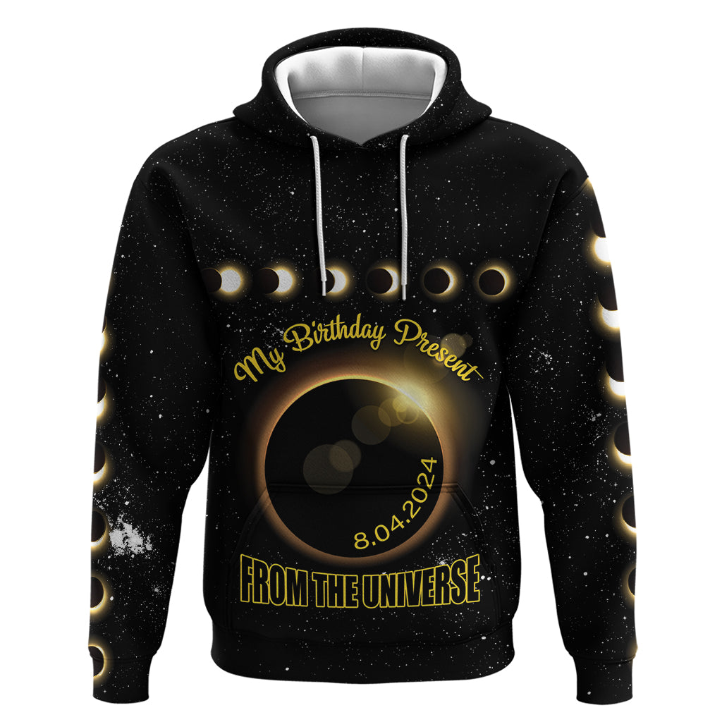 Personalized Total Solar Eclipse 2024 Hoodie My Birthday Present From The Universe - Wonder Print Shop