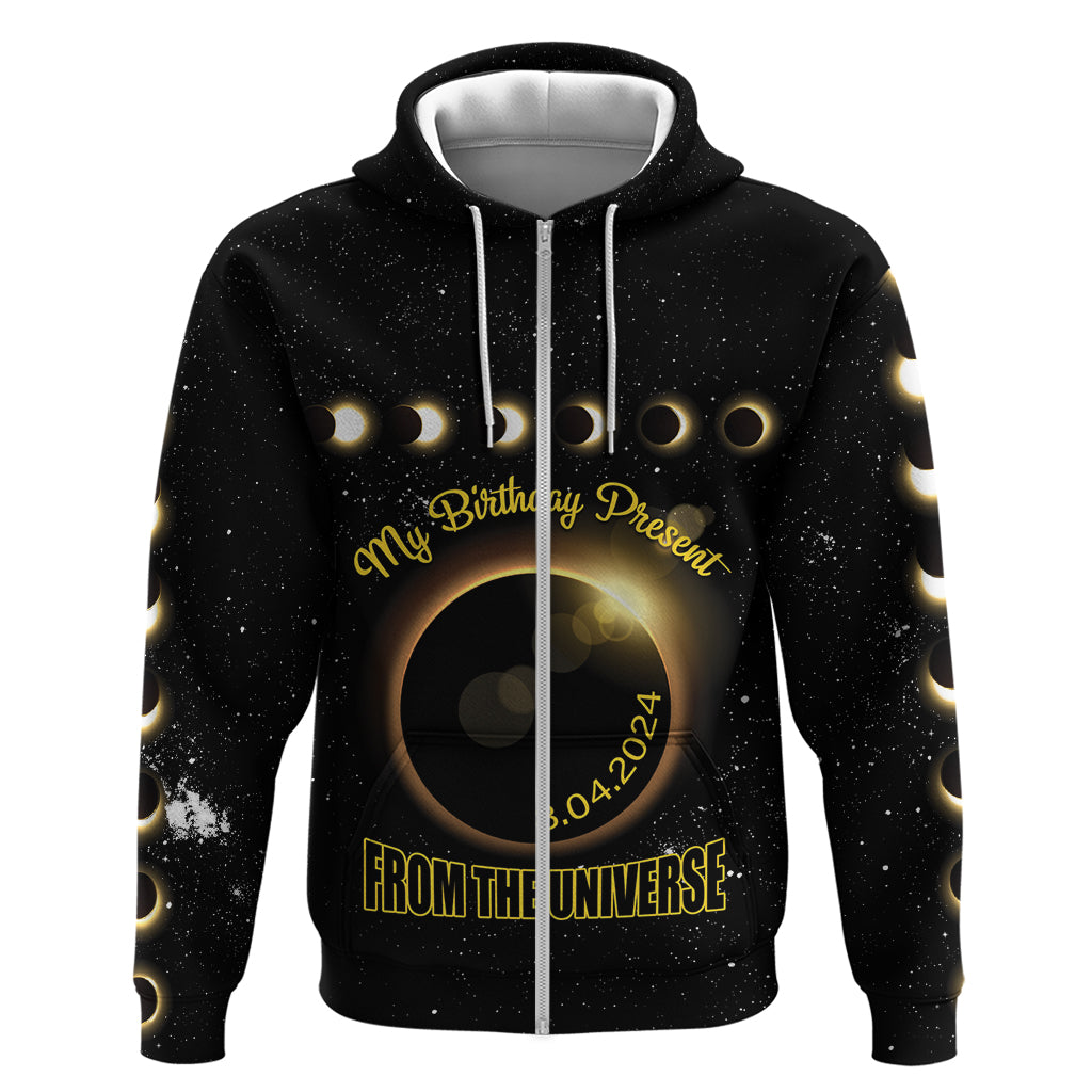Personalized Total Solar Eclipse 2024 Hoodie My Birthday Present From The Universe - Wonder Print Shop