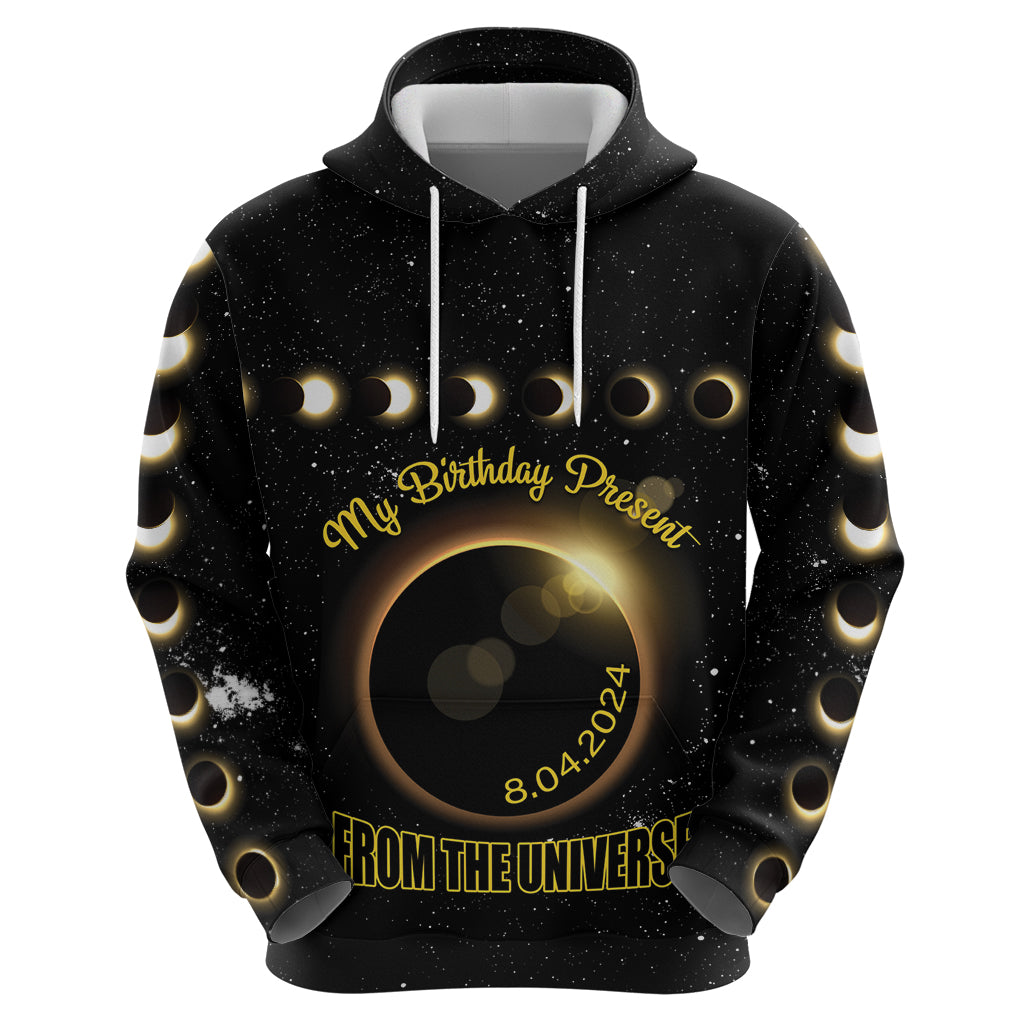 Personalized Total Solar Eclipse 2024 Hoodie My Birthday Present From The Universe - Wonder Print Shop