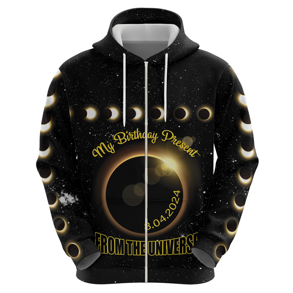Personalized Total Solar Eclipse 2024 Hoodie My Birthday Present From The Universe - Wonder Print Shop