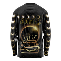 Personalized Total Solar Eclipse 2024 Long Sleeve Shirt My Birthday Present From The Universe - Wonder Print Shop