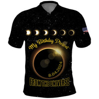 Personalized Total Solar Eclipse 2024 Polo Shirt My Birthday Present From The Universe - Wonder Print Shop