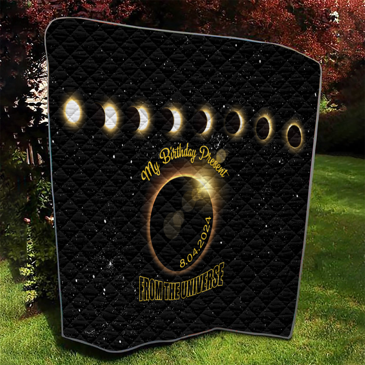 Total Solar Eclipse 2024 Quilt My Birthday Present From The Universe - Wonder Print Shop