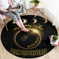 Total Solar Eclipse 2024 Round Carpet My Birthday Present From The Universe