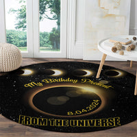 Total Solar Eclipse 2024 Round Carpet My Birthday Present From The Universe