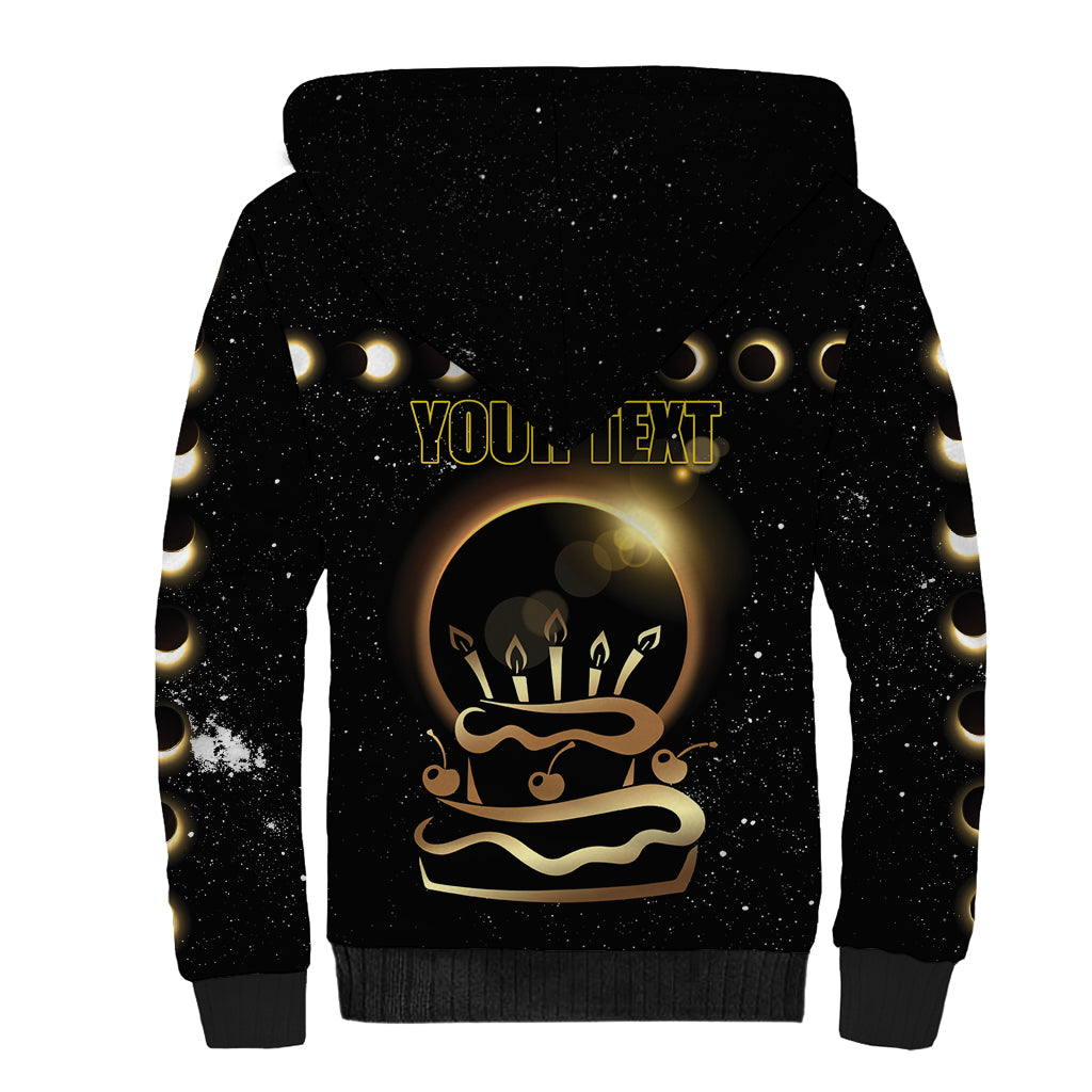 Personalized Total Solar Eclipse 2024 Sherpa Hoodie My Birthday Present From The Universe - Wonder Print Shop
