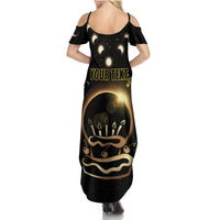 Personalized Total Solar Eclipse 2024 Summer Maxi Dress My Birthday Present From The Universe - Wonder Print Shop