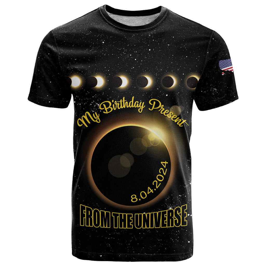 Personalized Total Solar Eclipse 2024 T Shirt My Birthday Present From The Universe - Wonder Print Shop