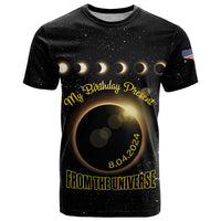 Personalized Total Solar Eclipse 2024 T Shirt My Birthday Present From The Universe - Wonder Print Shop