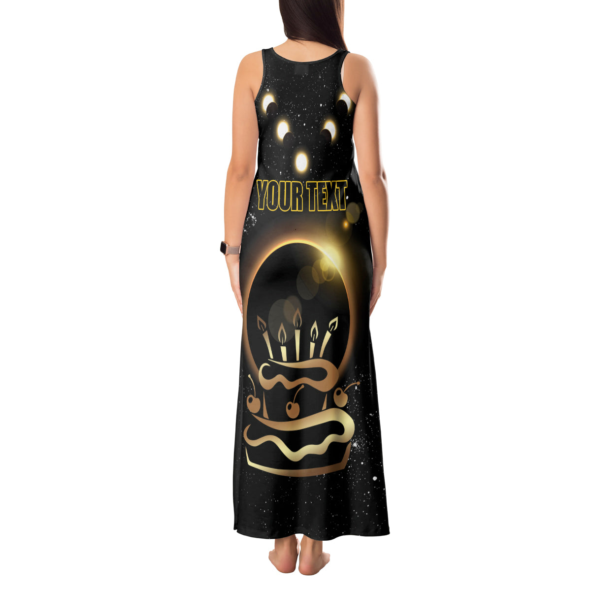 Personalized Total Solar Eclipse 2024 Tank Maxi Dress My Birthday Present From The Universe - Wonder Print Shop