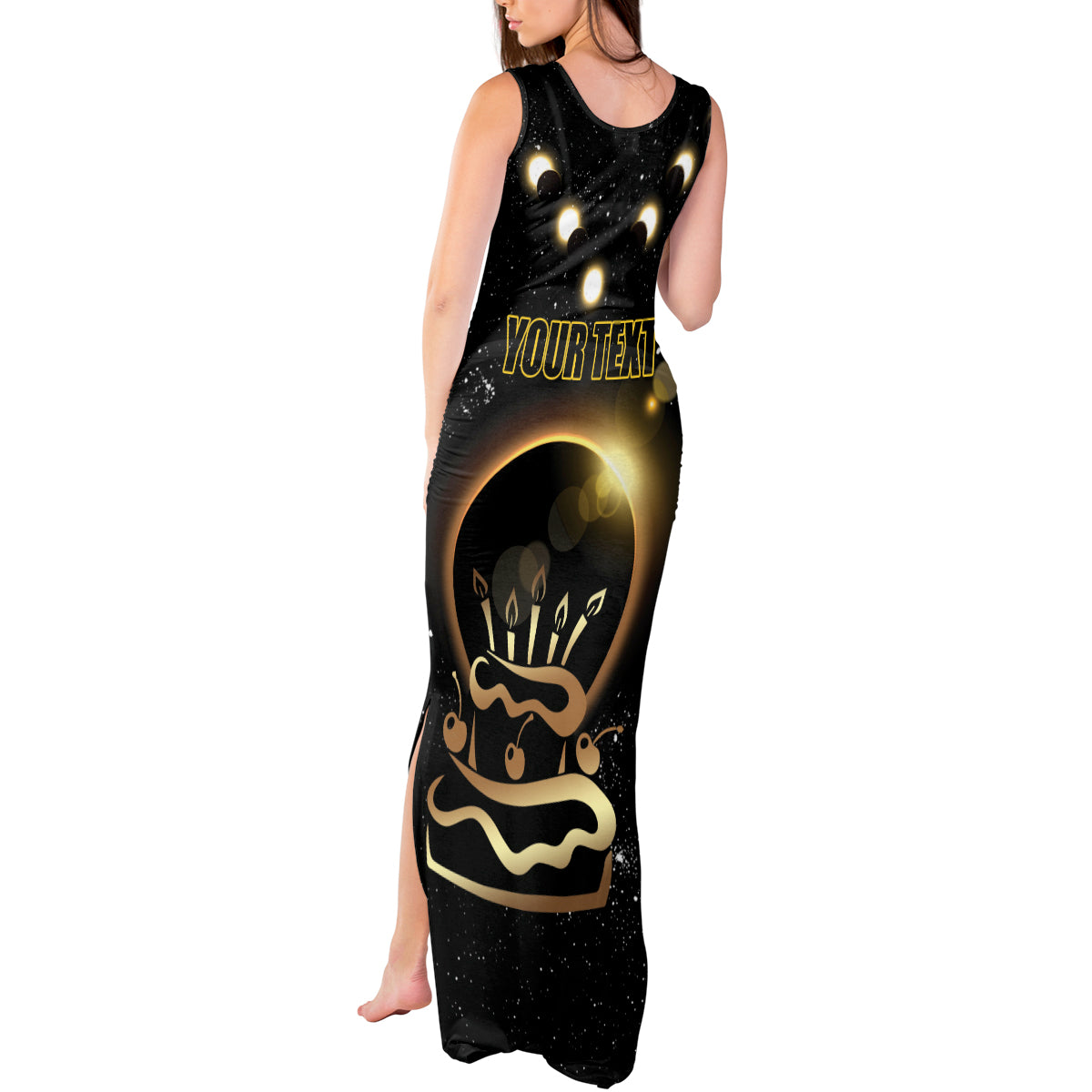 Personalized Total Solar Eclipse 2024 Tank Maxi Dress My Birthday Present From The Universe - Wonder Print Shop