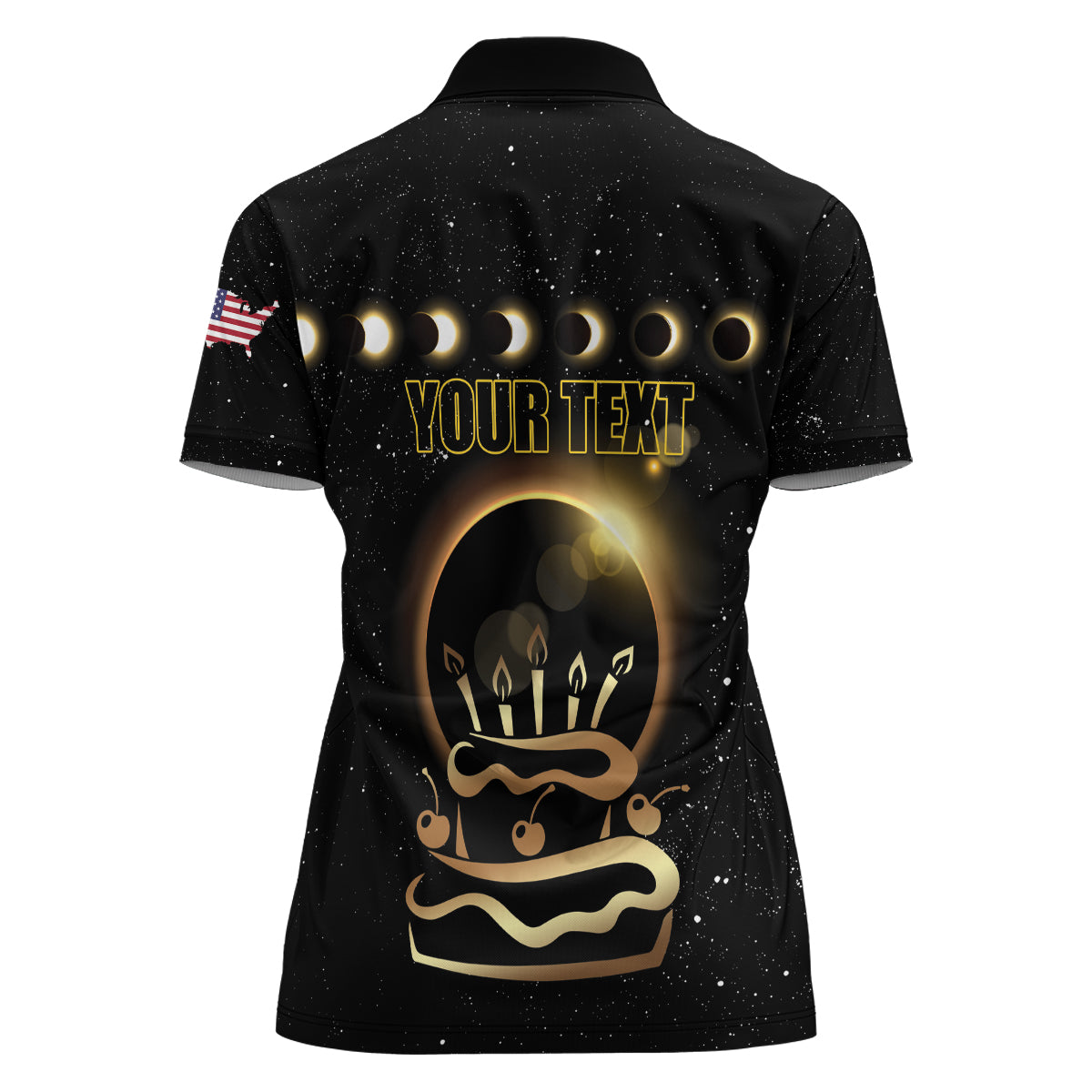 Personalized Total Solar Eclipse 2024 Women Polo Shirt My Birthday Present From The Universe - Wonder Print Shop