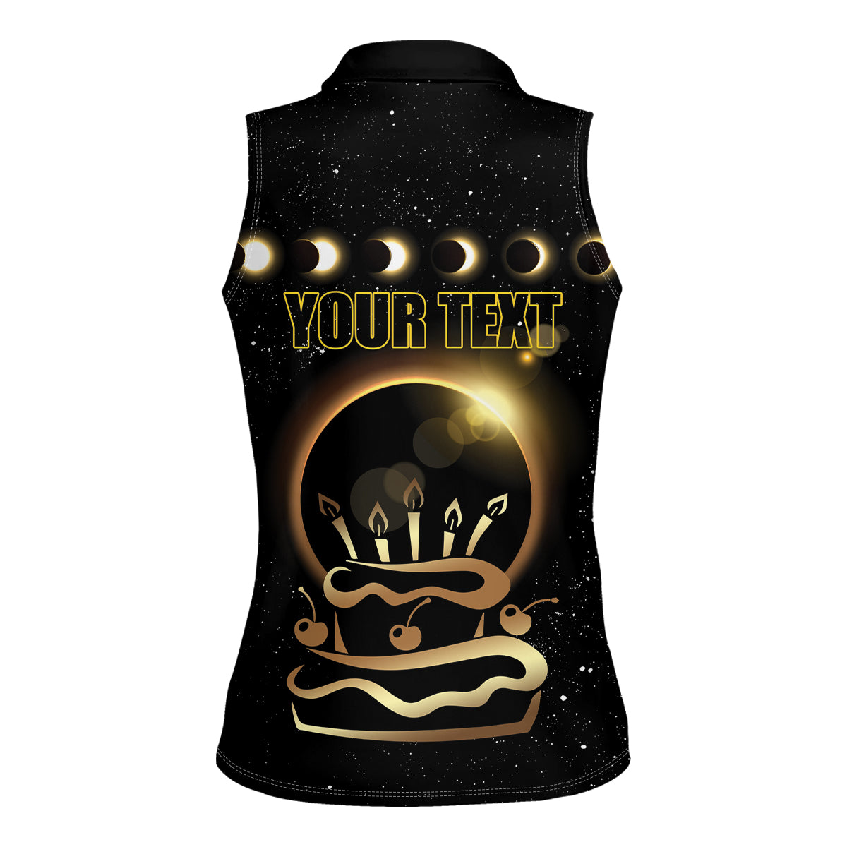 Personalized Total Solar Eclipse 2024 Women Sleeveless Polo Shirt My Birthday Present From The Universe - Wonder Print Shop