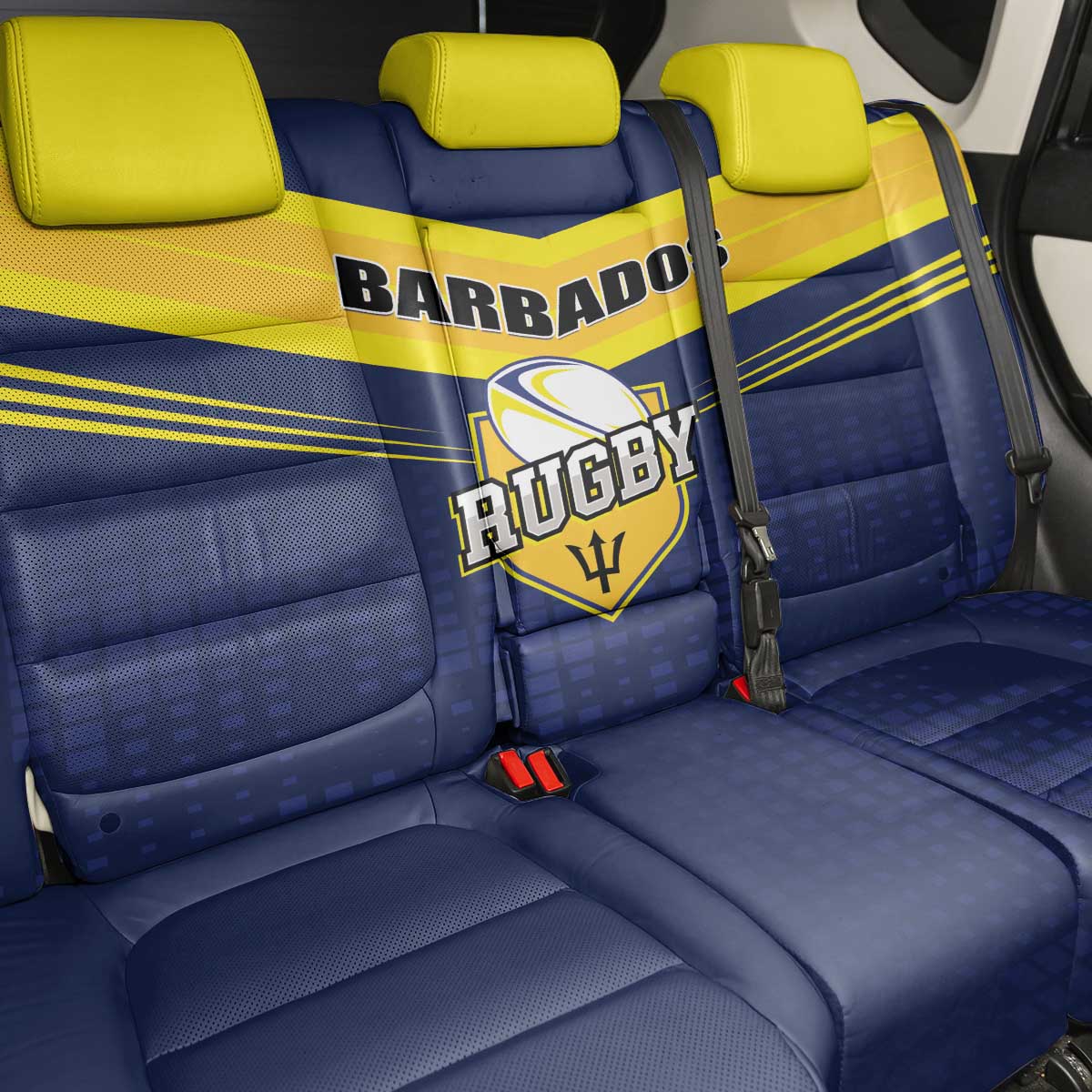 Barbados Rugby Back Car Seat Cover Team Barbados Trident Go Champions