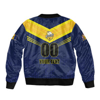 Custom Barbados Rugby Bomber Jacket Team Barbados Trident Go Champions