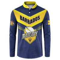 Custom Barbados Rugby Button Sweatshirt Team Barbados Trident Go Champions