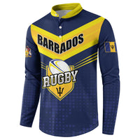 Custom Barbados Rugby Button Sweatshirt Team Barbados Trident Go Champions