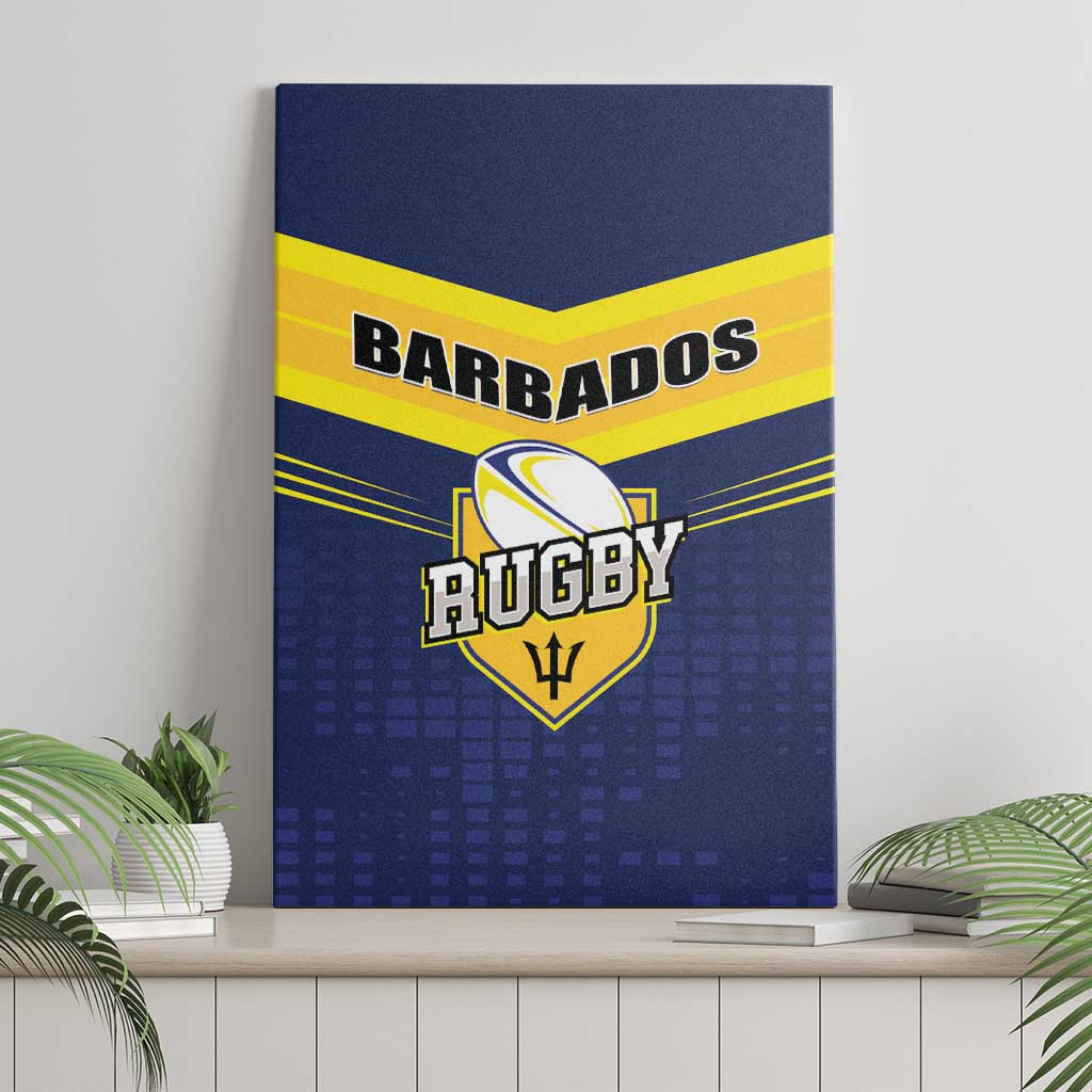 Barbados Rugby Canvas Wall Art Team Barbados Trident Go Champions