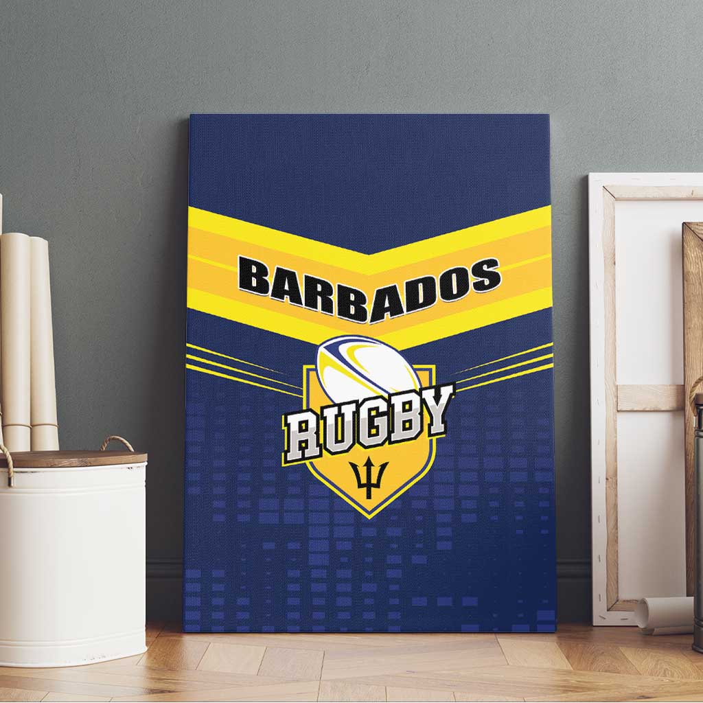 Barbados Rugby Canvas Wall Art Team Barbados Trident Go Champions