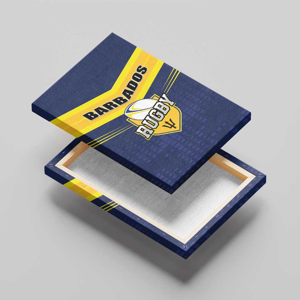 Barbados Rugby Canvas Wall Art Team Barbados Trident Go Champions