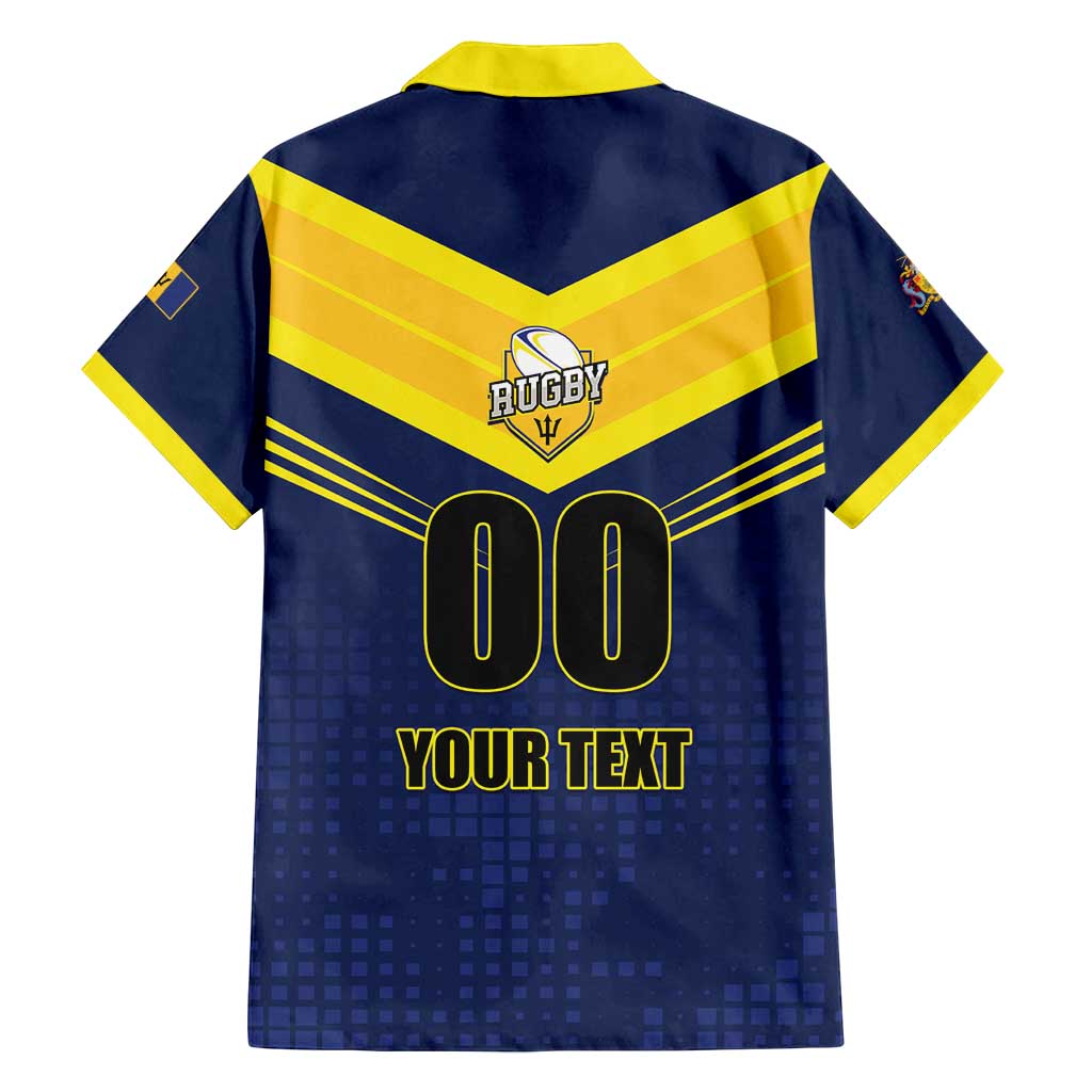 Custom Barbados Rugby Family Matching Long Sleeve Bodycon Dress and Hawaiian Shirt Team Barbados Trident Go Champions