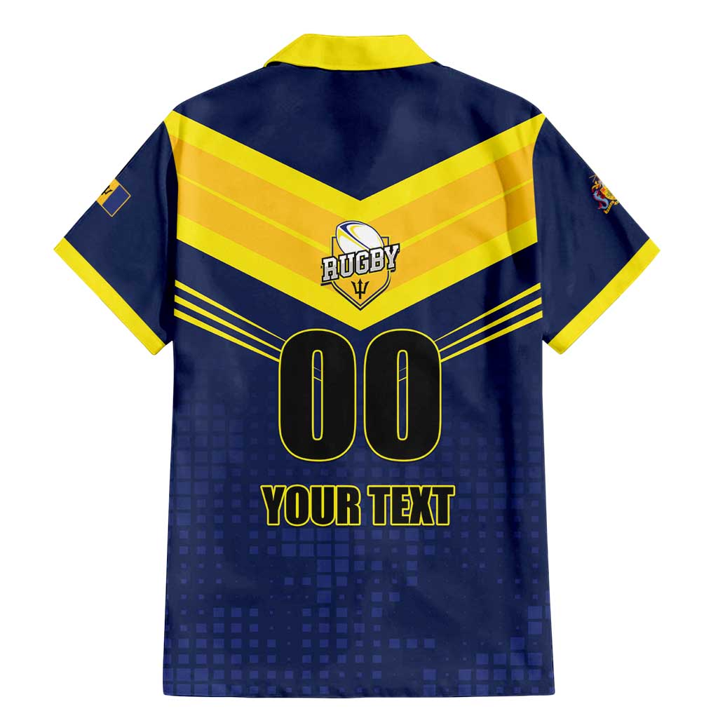 Custom Barbados Rugby Family Matching Mermaid Dress and Hawaiian Shirt Team Barbados Trident Go Champions