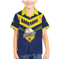 Custom Barbados Rugby Family Matching Mermaid Dress and Hawaiian Shirt Team Barbados Trident Go Champions