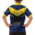 Custom Barbados Rugby Family Matching Off The Shoulder Long Sleeve Dress and Hawaiian Shirt Team Barbados Trident Go Champions