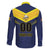 Custom Barbados Rugby Family Matching Off The Shoulder Long Sleeve Dress and Hawaiian Shirt Team Barbados Trident Go Champions