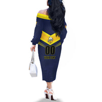 Custom Barbados Rugby Family Matching Off The Shoulder Long Sleeve Dress and Hawaiian Shirt Team Barbados Trident Go Champions