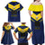 Custom Barbados Rugby Family Matching Off Shoulder Maxi Dress and Hawaiian Shirt Team Barbados Trident Go Champions
