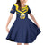 Custom Barbados Rugby Family Matching Off Shoulder Short Dress and Hawaiian Shirt Team Barbados Trident Go Champions