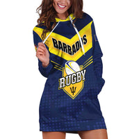 Custom Barbados Rugby Hoodie Dress Team Barbados Trident Go Champions