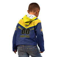 Custom Barbados Rugby Kid Hoodie Team Barbados Trident Go Champions