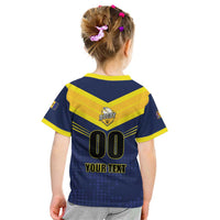 Custom Barbados Rugby Kid T Shirt Team Barbados Trident Go Champions