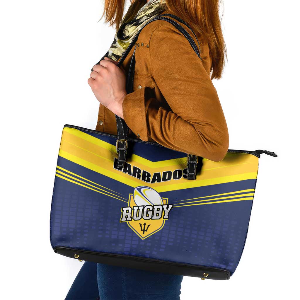 Barbados Rugby Leather Tote Bag Team Barbados Trident Go Champions
