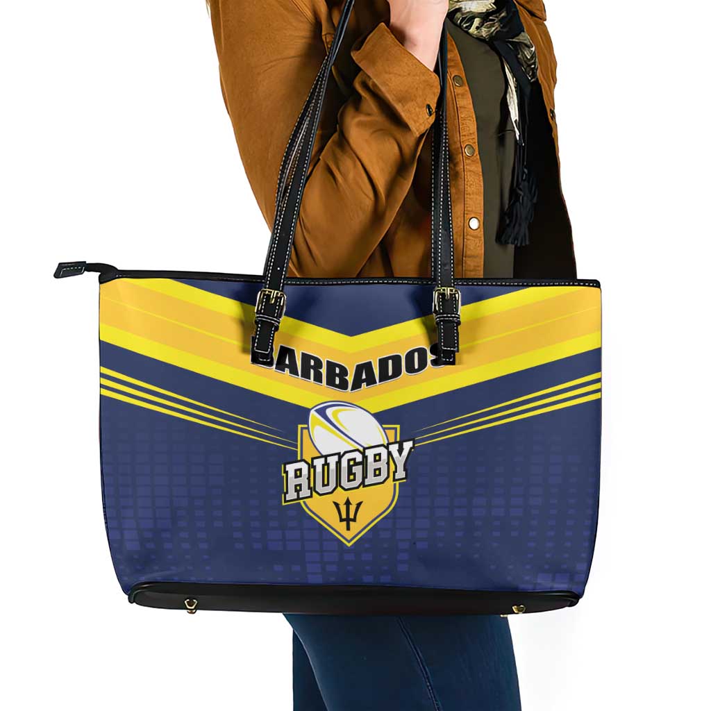 Barbados Rugby Leather Tote Bag Team Barbados Trident Go Champions