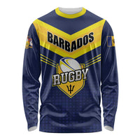Custom Barbados Rugby Long Sleeve Shirt Team Barbados Trident Go Champions