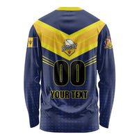 Custom Barbados Rugby Long Sleeve Shirt Team Barbados Trident Go Champions