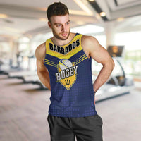 Custom Barbados Rugby Men Tank Top Team Barbados Trident Go Champions