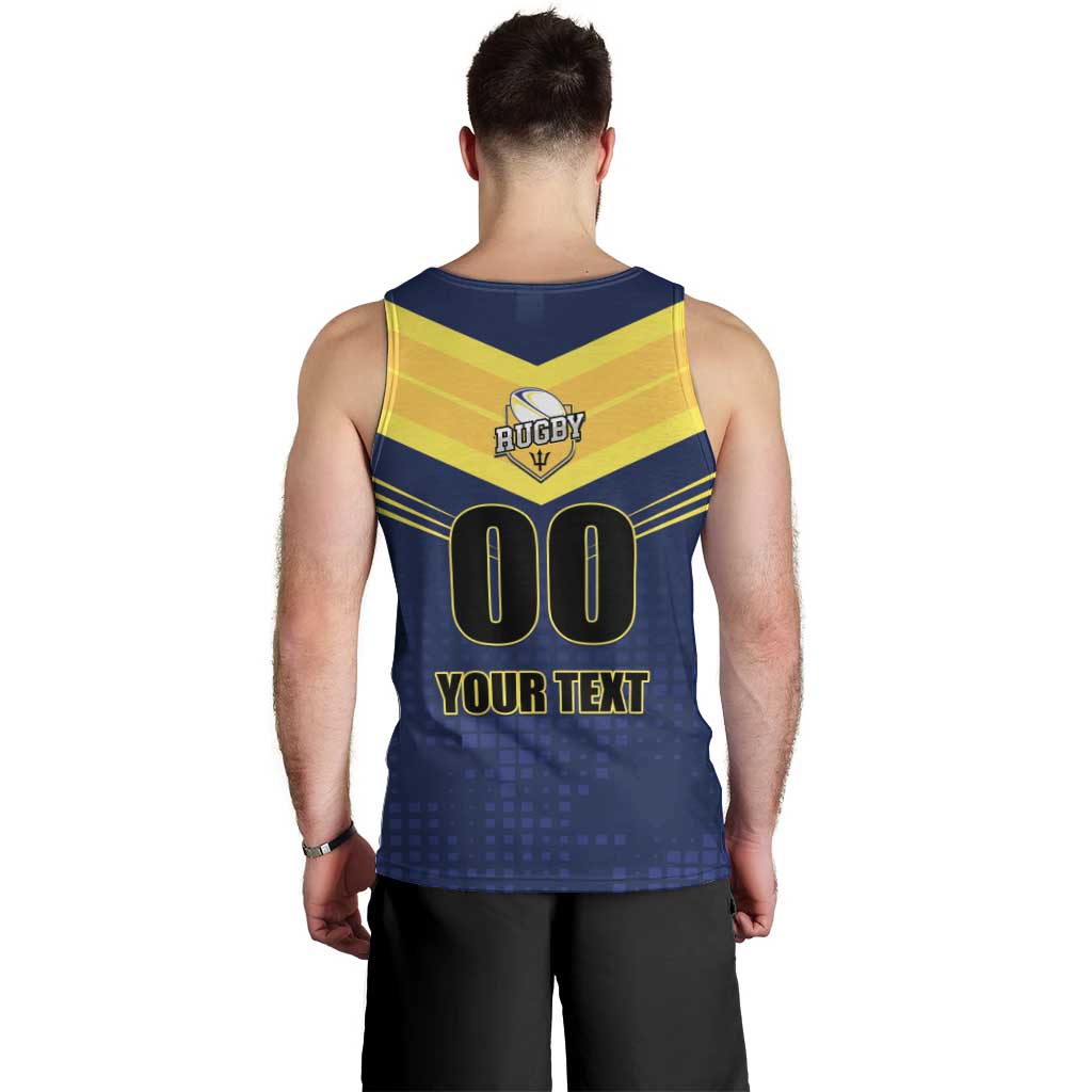 Custom Barbados Rugby Men Tank Top Team Barbados Trident Go Champions