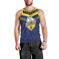Custom Barbados Rugby Men Tank Top Team Barbados Trident Go Champions