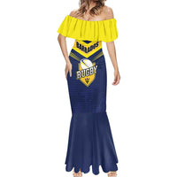Custom Barbados Rugby Mermaid Dress Team Barbados Trident Go Champions