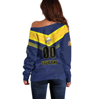 Custom Barbados Rugby Off Shoulder Sweater Team Barbados Trident Go Champions