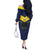 Custom Barbados Rugby Off The Shoulder Long Sleeve Dress Team Barbados Trident Go Champions