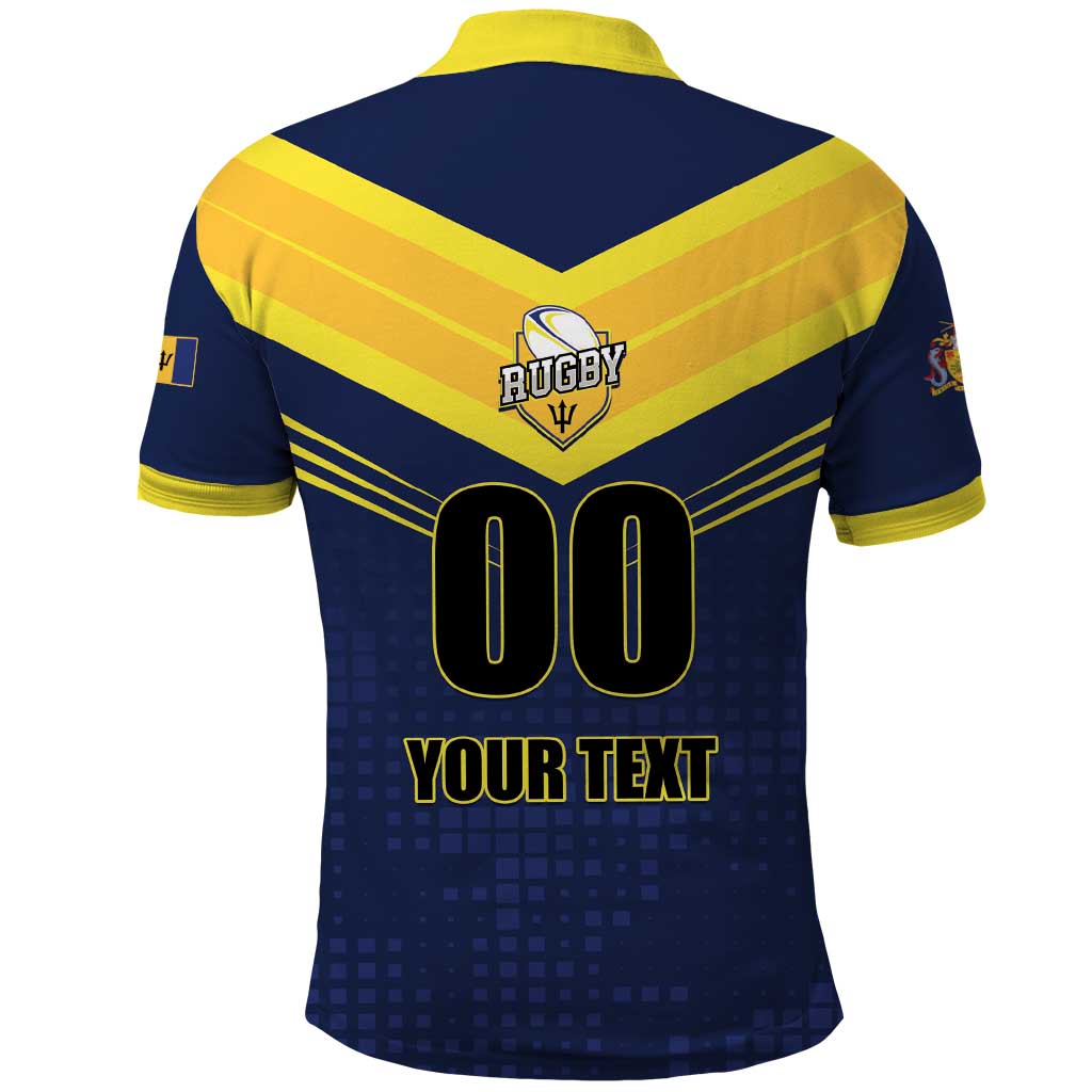 Custom Barbados Rugby Polo Shirt Team Barbados Trident Go Champions