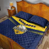 Barbados Rugby Quilt Bed Set Team Barbados Trident Go Champions