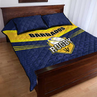 Barbados Rugby Quilt Bed Set Team Barbados Trident Go Champions