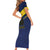 Custom Barbados Rugby Short Sleeve Bodycon Dress Team Barbados Trident Go Champions