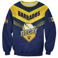 Custom Barbados Rugby Sweatshirt Team Barbados Trident Go Champions
